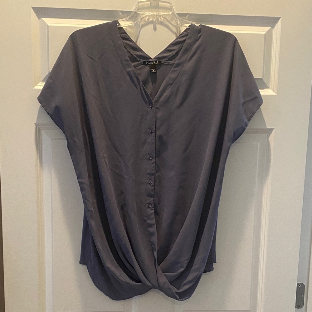 Roz & Ali Women's Blouse in Slate Gray